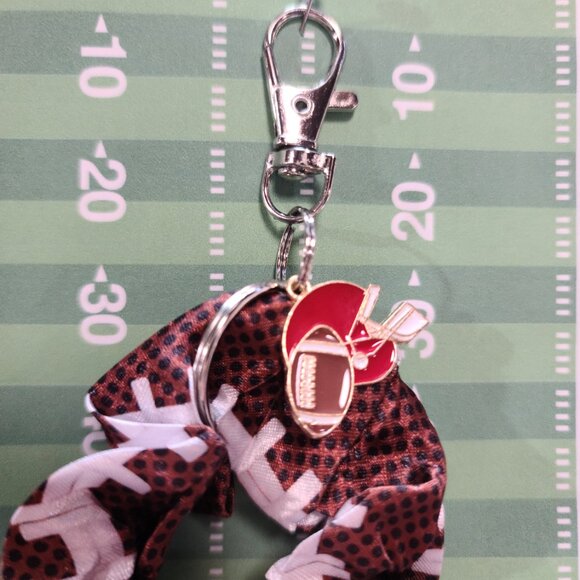 Football Themed Wristlet Keyring with a Football related charm attached !! - Picture 2 of 3